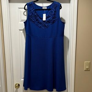 Avenue Deep Blue Embroidered Dress